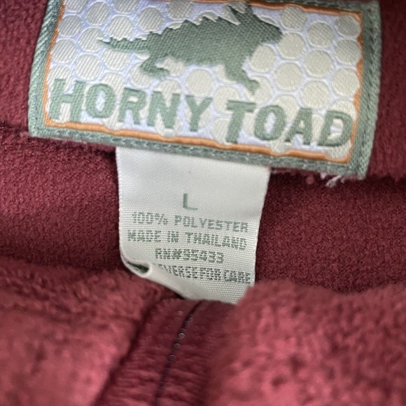 Horny Toad Men's Long Sleeve Burgundy  Fleece Pullover  Size Large - Picture 9 of 9
